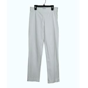 Charlotte Kellogg white straight legs flat front pants size 10